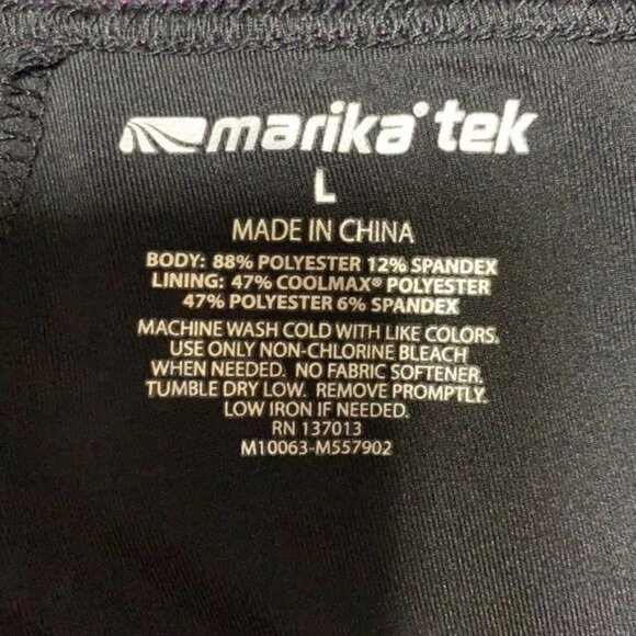 Marika Tek Cropped Workout Yoga Legging Pants - Black/Pink, Sz L Poly/Spandex - Picture 5 of 8